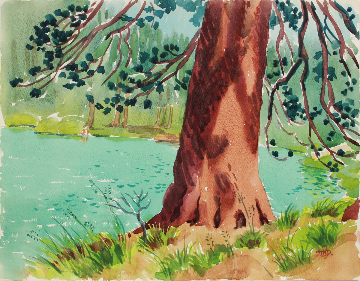 &lt;i&gt;Pine at Lake Gilmore&lt;/i&gt; &lt;br&gt;20th Century Watercolor &lt;br&gt;&lt;br&gt;#A9965