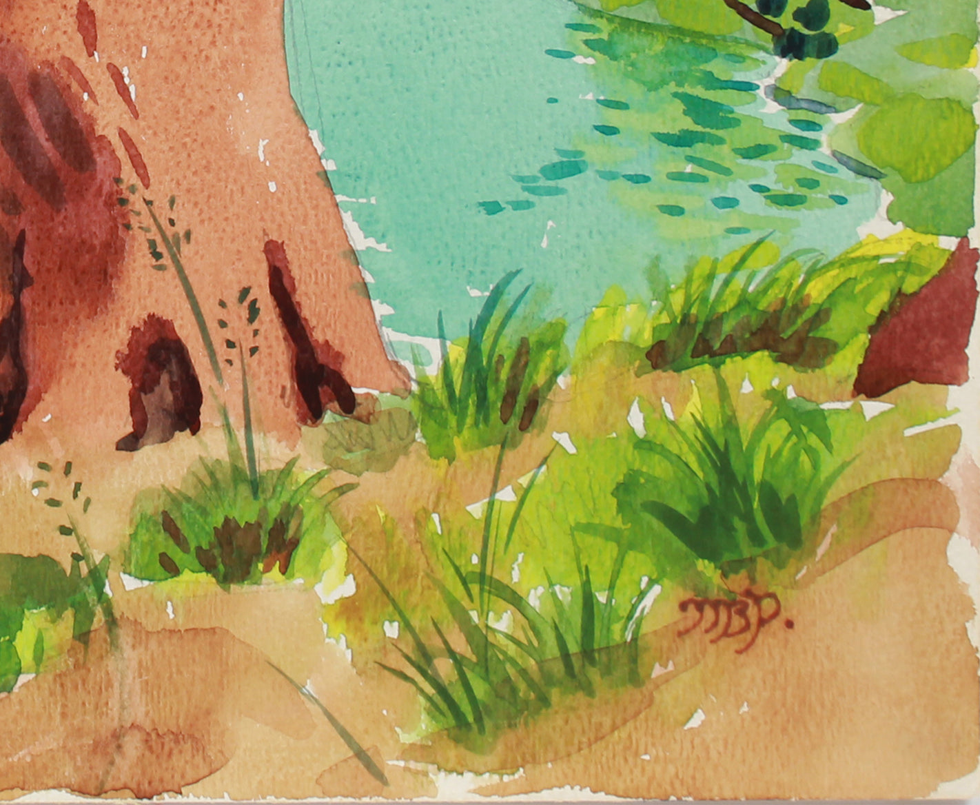 <i>Pine at Lake Gilmore</i> <br>20th Century Watercolor <br><br>#A9965