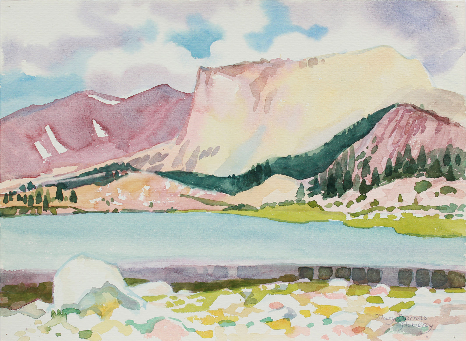 <i>South Fork Lake</i> <br>July 1985 Watercolor <br><br>#A9969