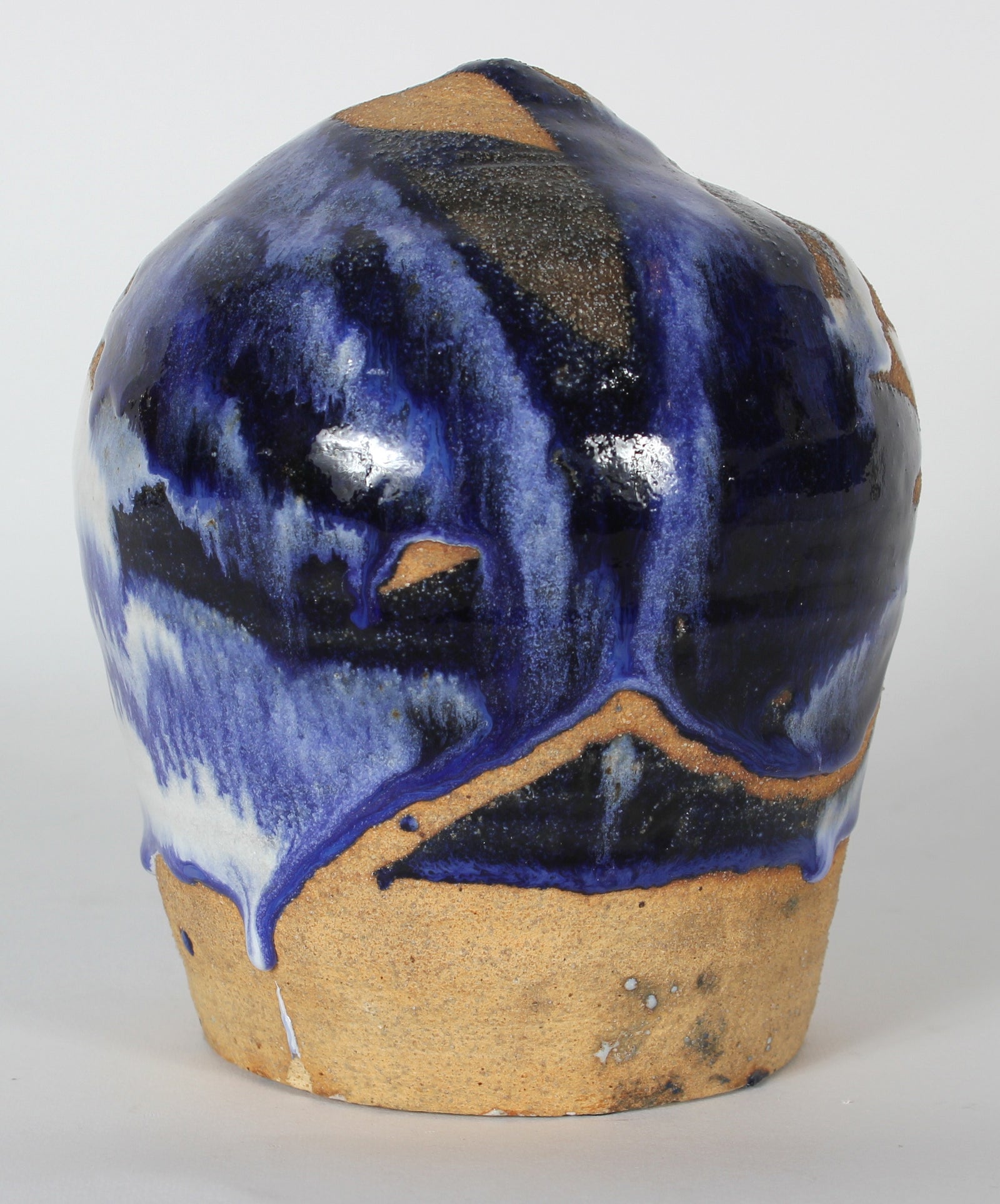 Blue, White & Tan Glazed Ceramic, 1971 <br><br>#12982