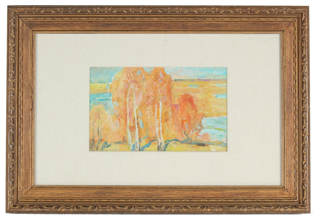 Fiery Trees in Landscape&lt;br&gt;1985 Oil&lt;br&gt;Michail Cherni&lt;br&gt;&lt;br&gt;#18162