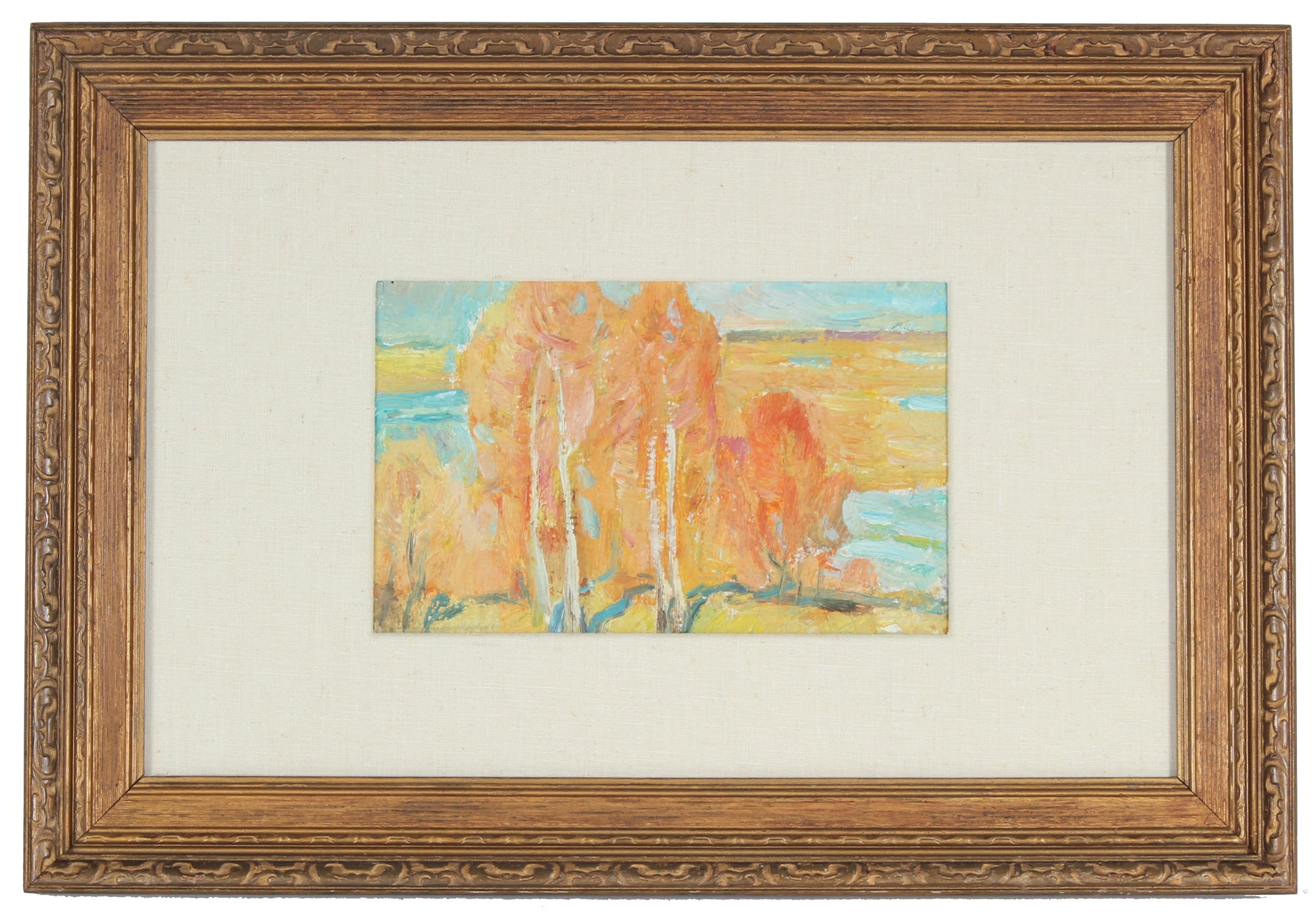 Fiery Trees in Landscape<br>1985 Oil<br>Michail Cherni<br><br>#18162
