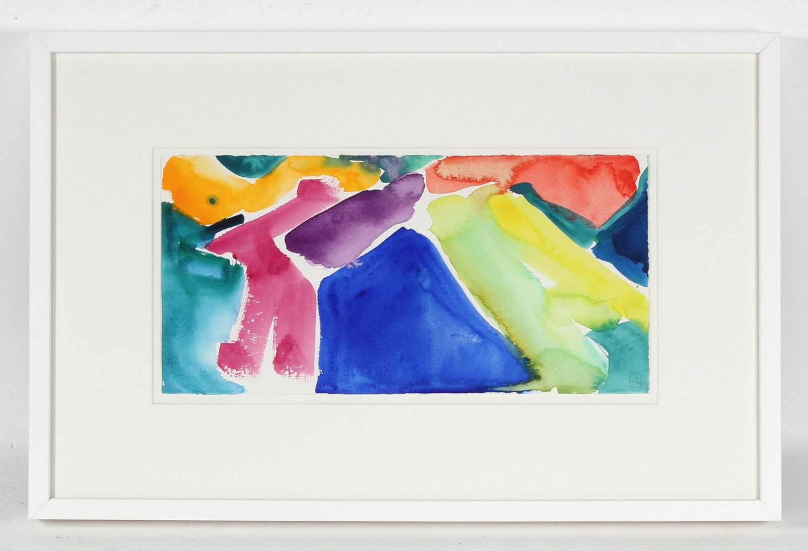 Bright Color Field Abstract <br>1991 Watercolor <br><br>#52505