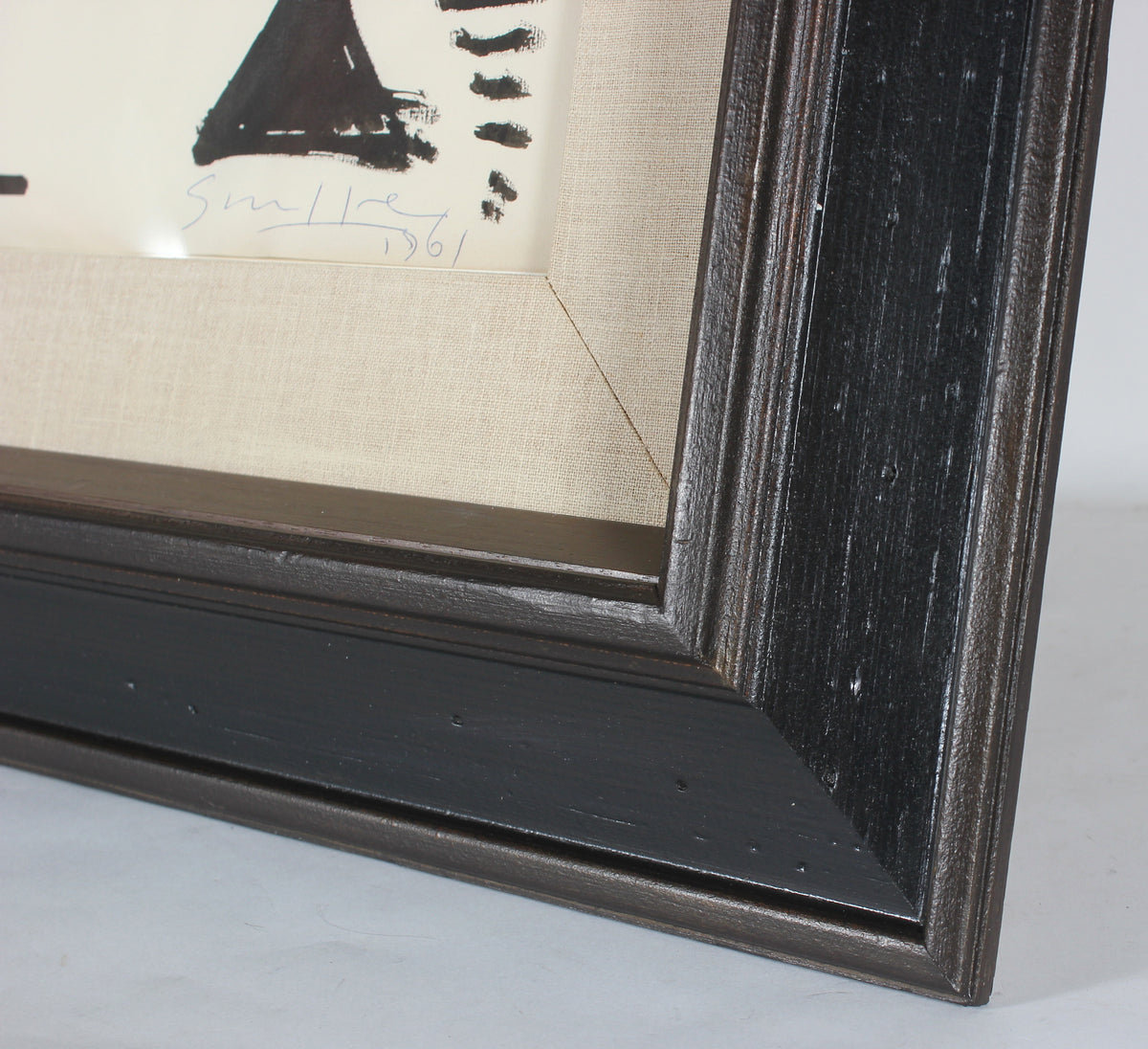 Abstracted Figures in Landscape<br>1961 Ink Wash Scene<br><br>#49942