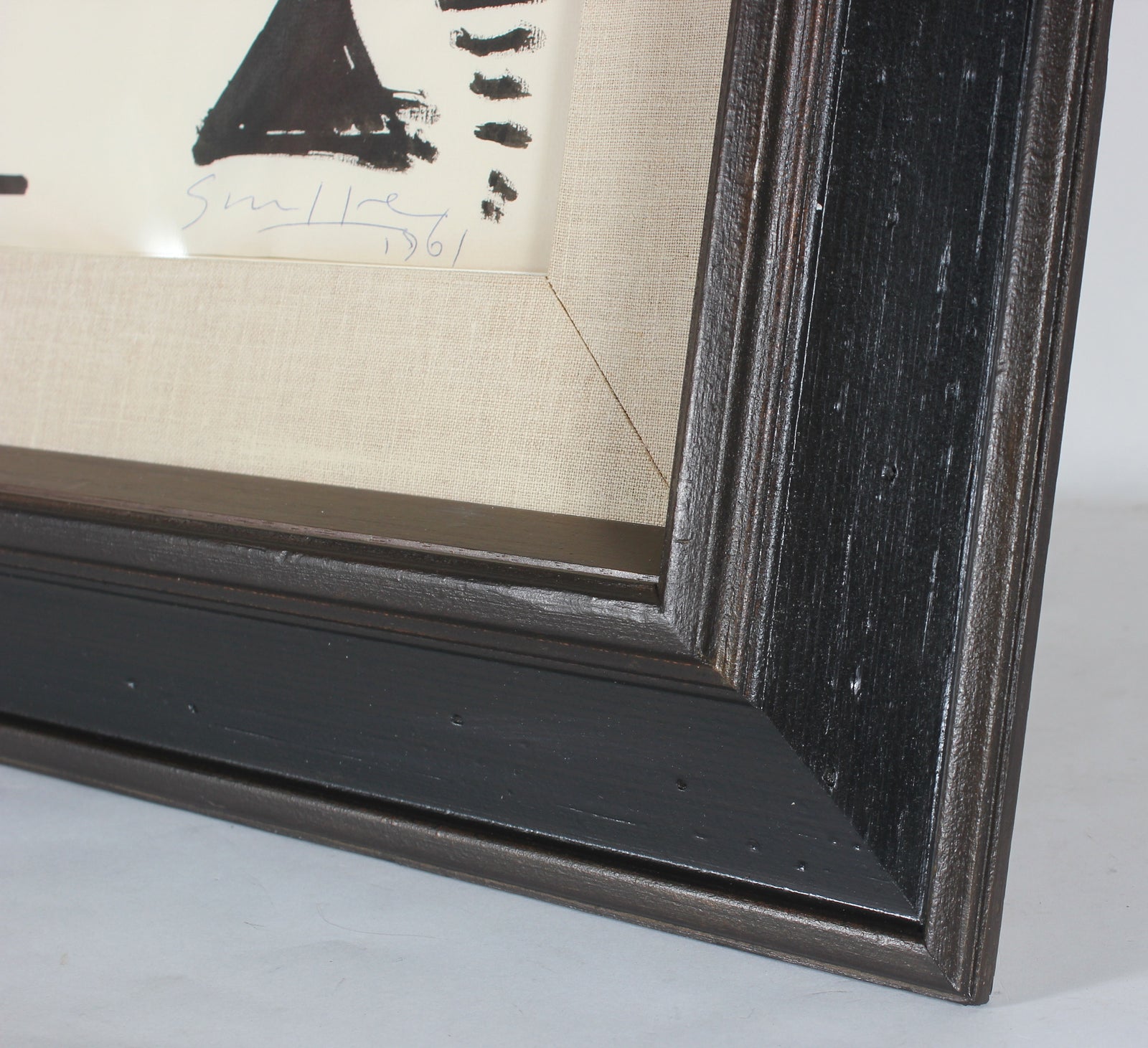 Abstracted Figures in Landscape<br>1961 Ink Wash Scene<br><br>#49942