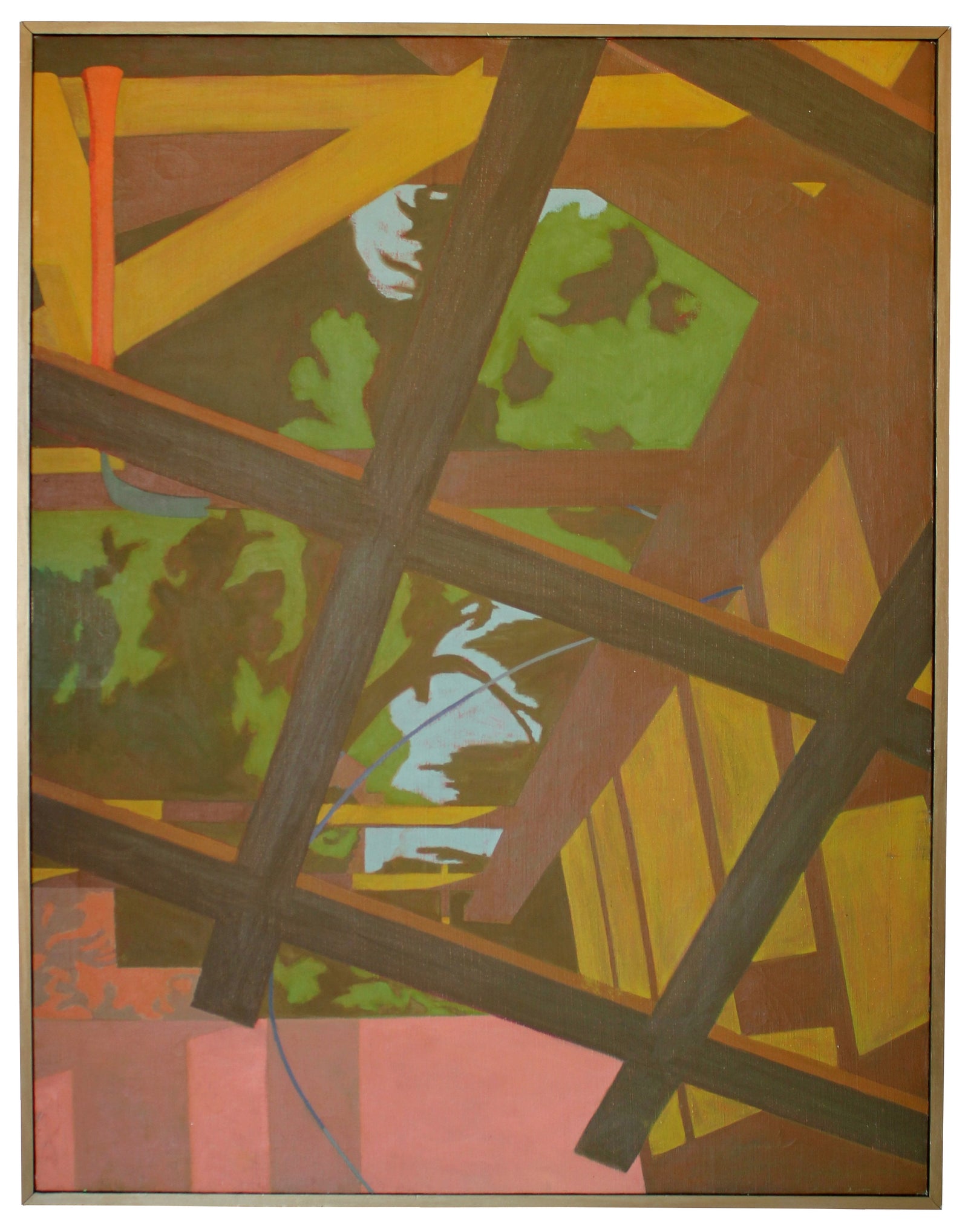 Latticework with Foliage Arbor Abstract <br>20th Century Oil <br><br>#18306