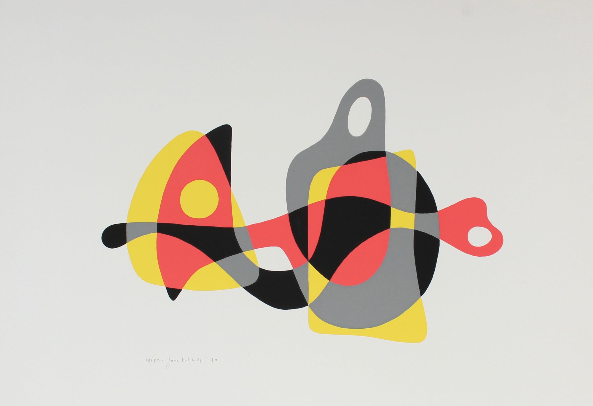 1970 Modernist Abstracted Serigraph<br><br>#86377