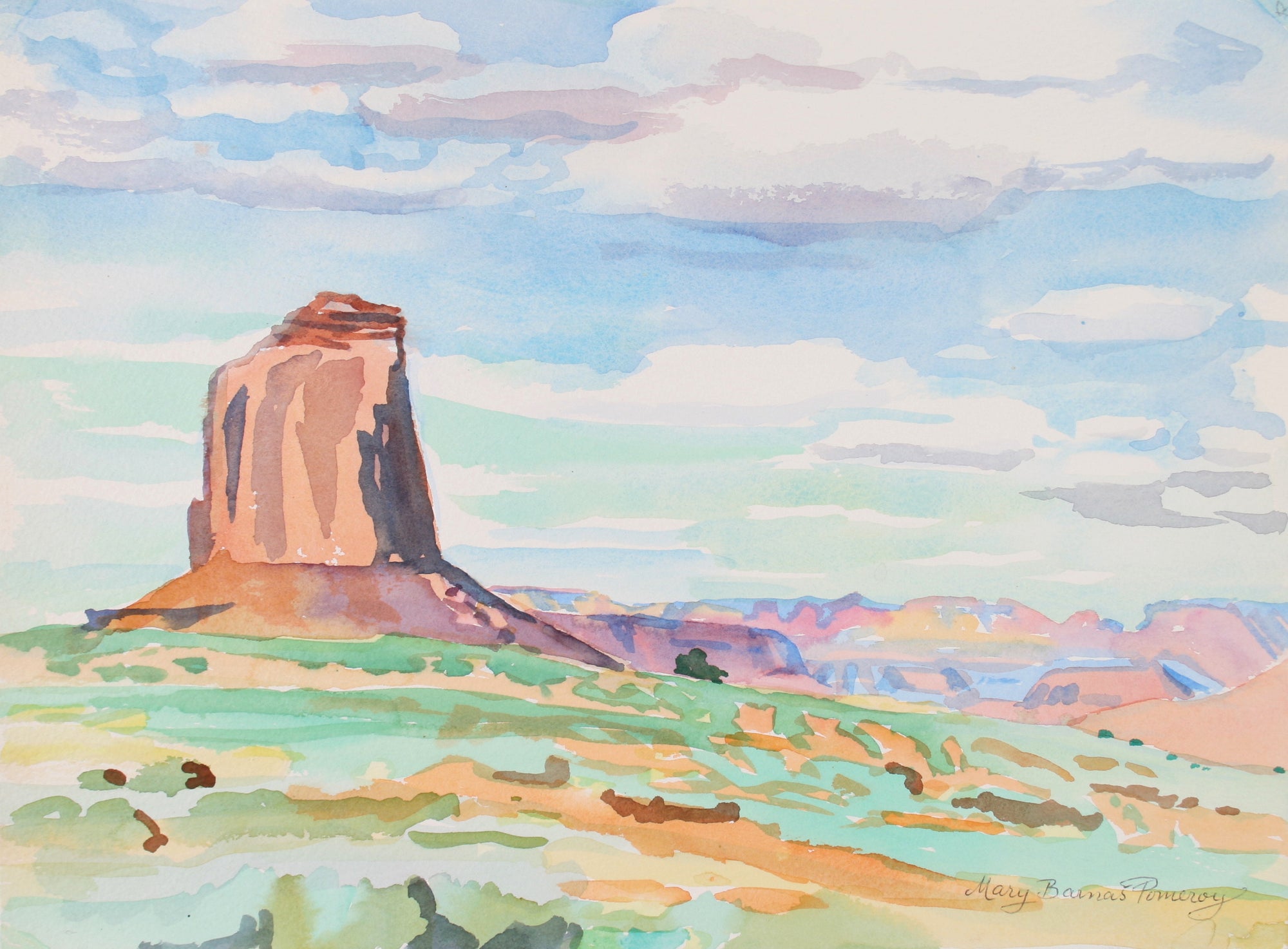 <i>Morning in Monument Valley</i> <br>1992 Watercolor <br><br>#72024