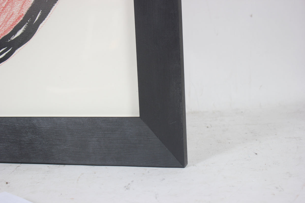 Pink & Blue Angular Cubist Abstract <br>20th Century Oil Pastel & Ink <br><br>#93211