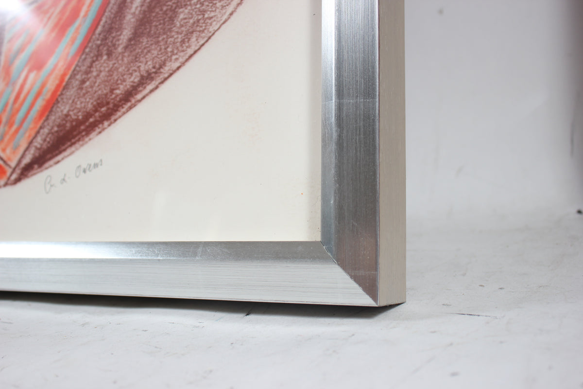 Triangular Expressionist Abstract <br>20th Century Mixed Media Drawing <br><br>#93227