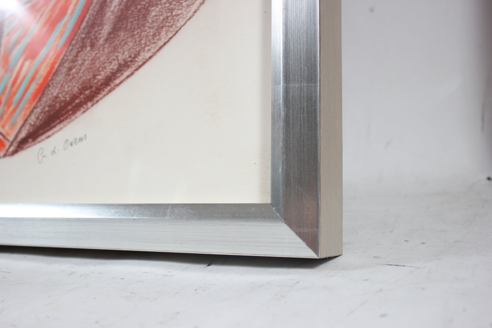 Triangular Expressionist Abstract <br>20th Century Mixed Media Drawing <br><br>#93227