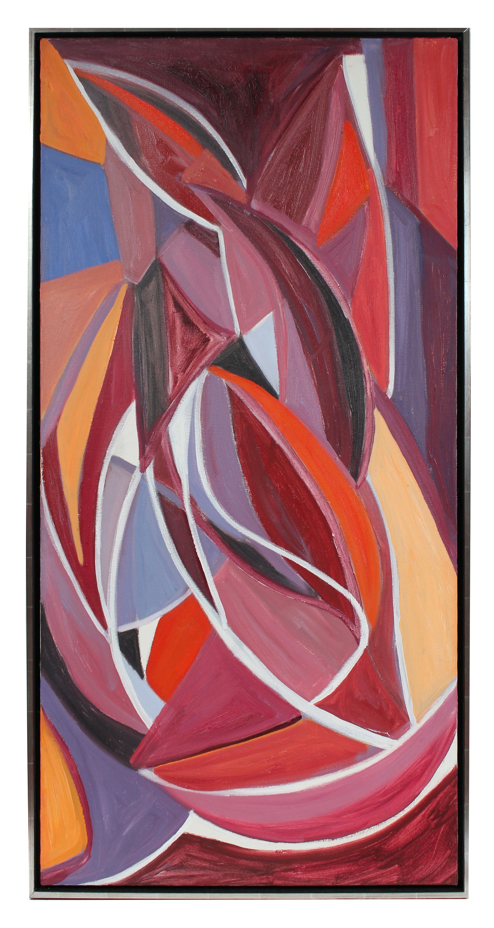 <i>Autumn Leaves</i> <br>1970s Cubist Oil <br><br>#94726