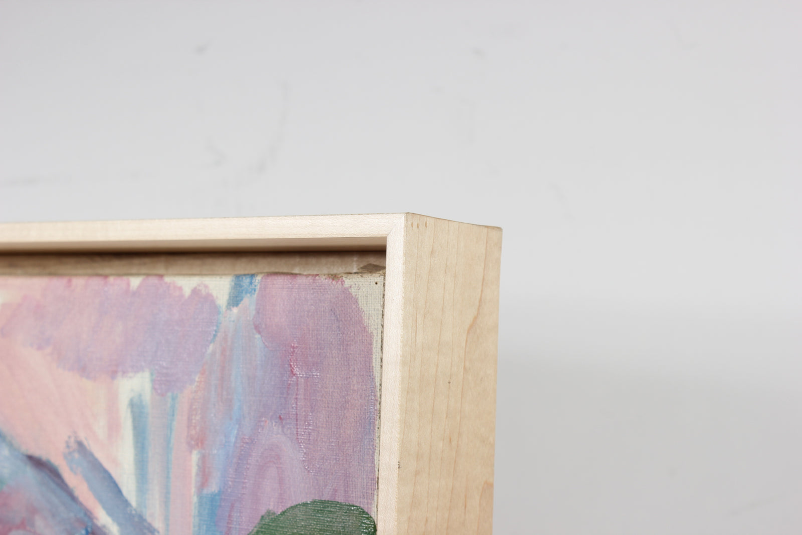 Abstracted European Village Scene <br>Mid-20th Century Oil <br><br>#87557