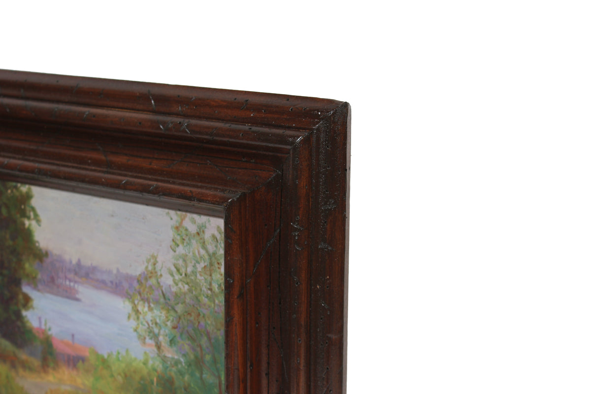 Serene Impressionist Scene<br>1900-30s Oil<br><br>#99262