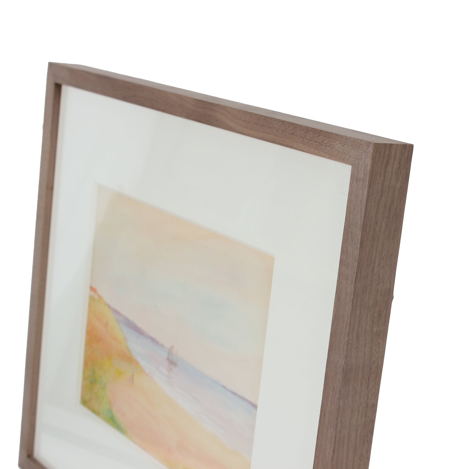 Dreamy Coastal Scene with Boat<br>1900-30s Watercolor<br><br>#A0690