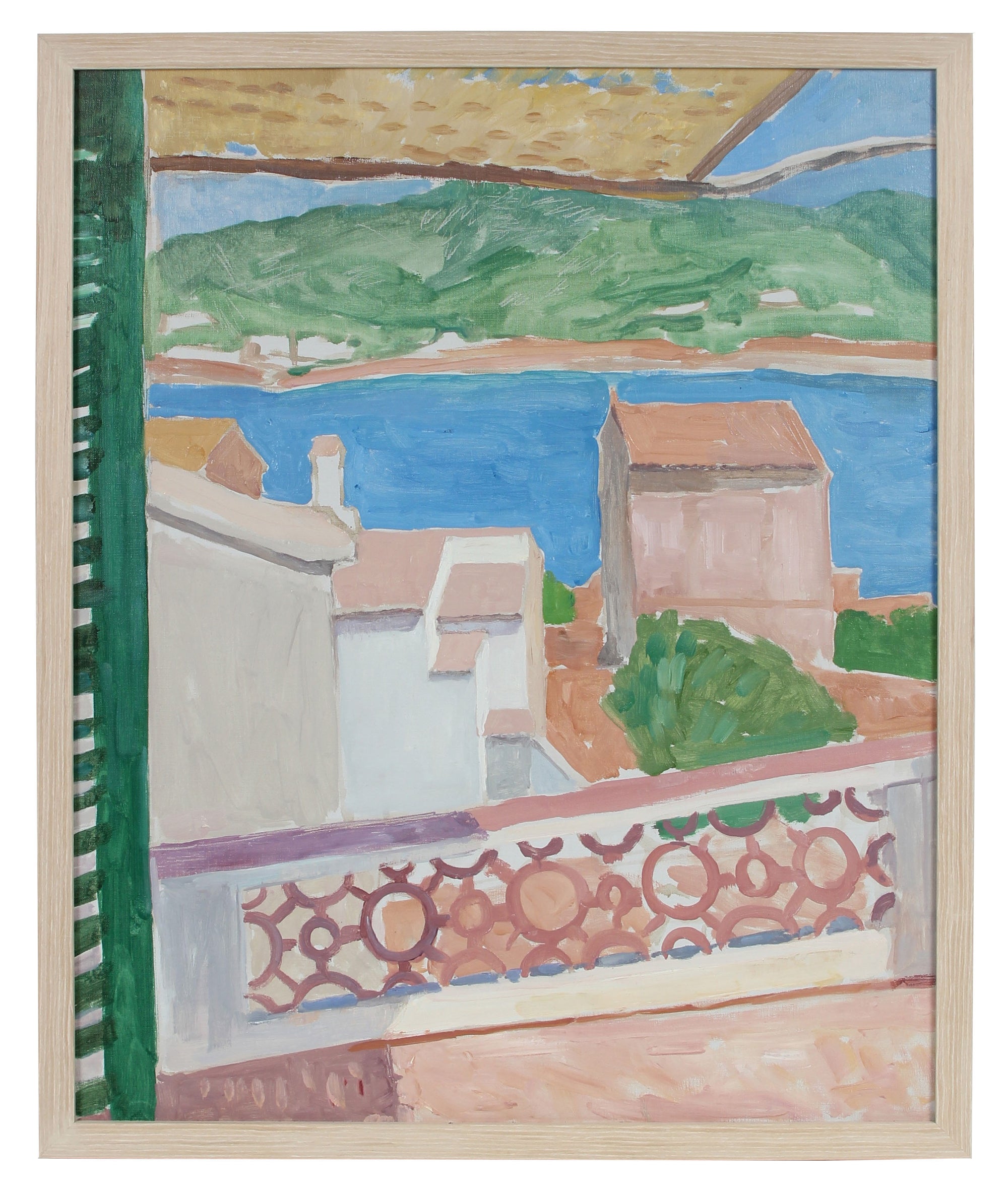 Houses by the Coast <br>Late 20th Century Oil <br><br>#92484