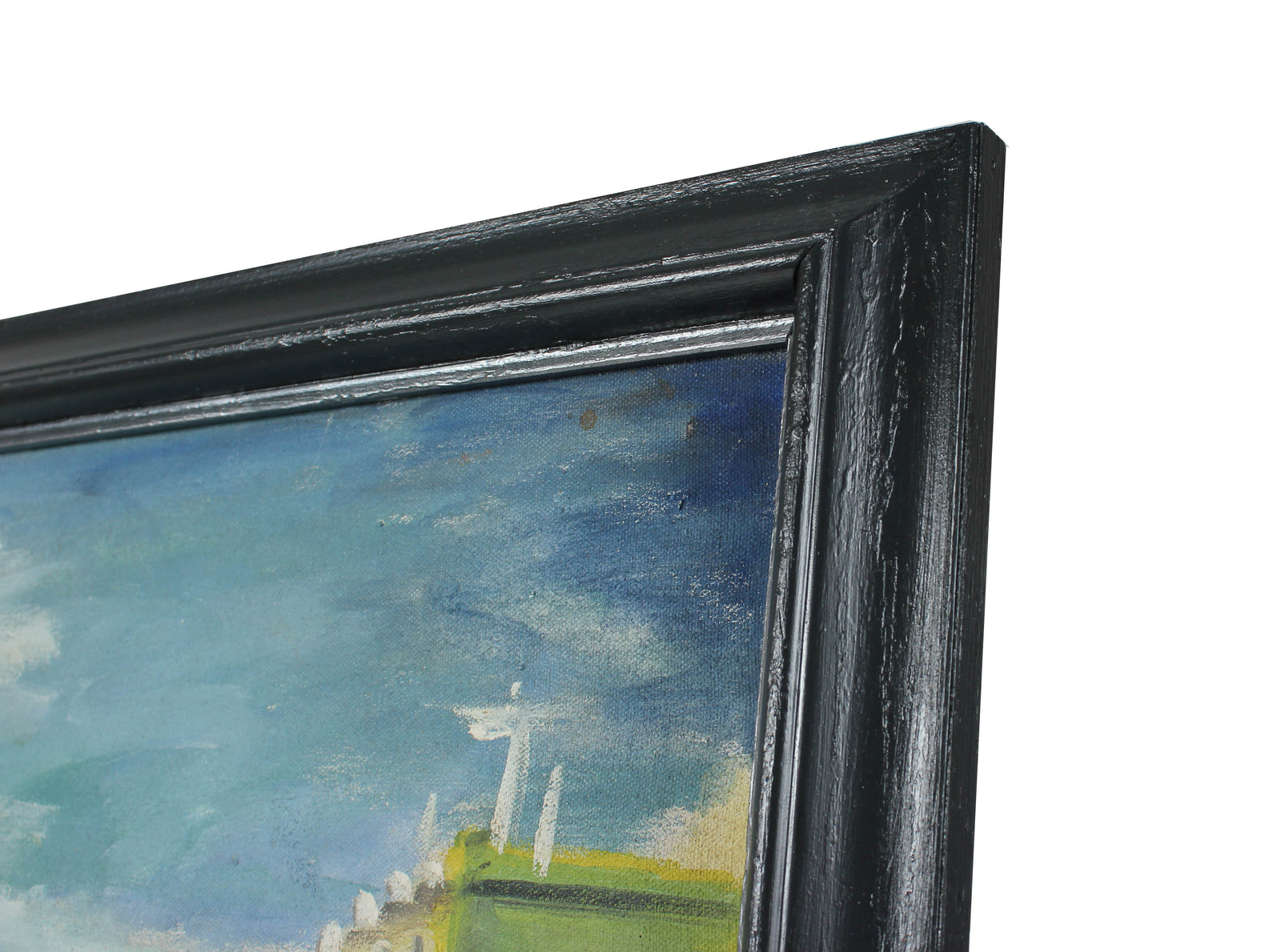 San Francisco Street with Trolley<br>Mid-Late 20th Century Oil<br><br>#A3906