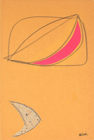 Cheerful Shapes Graphite & Paper Collage <br>Late 20th Century <br><br>#83312