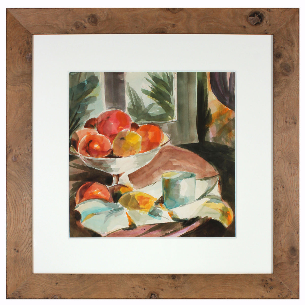 Colorful Still Life with Fruit&lt;br&gt;Mid Century Watercolor&lt;br&gt;&lt;br&gt;#A3857