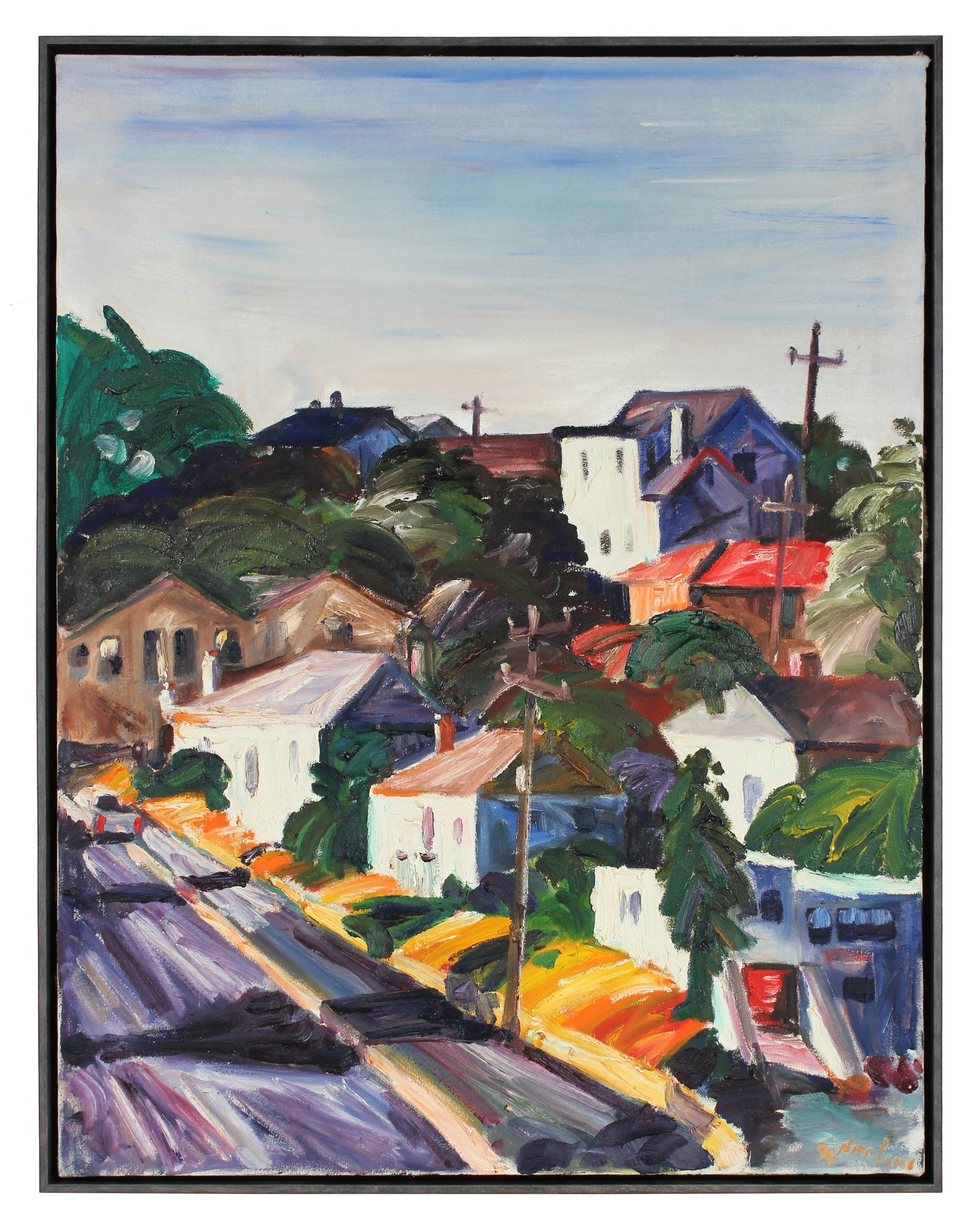 San Francisco Houses on a Hill<br>1994 Oil<br><br>#A5610