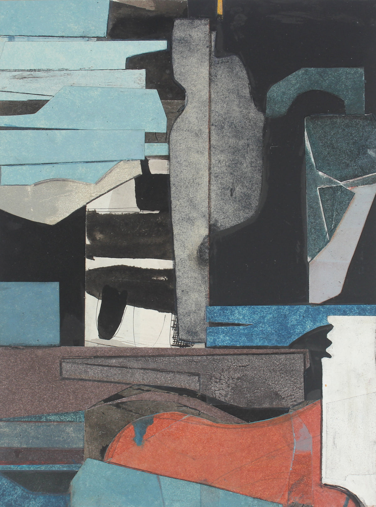 Abstract Collage Wood Panel<br>2016 Mixed Media<br><br>#87375