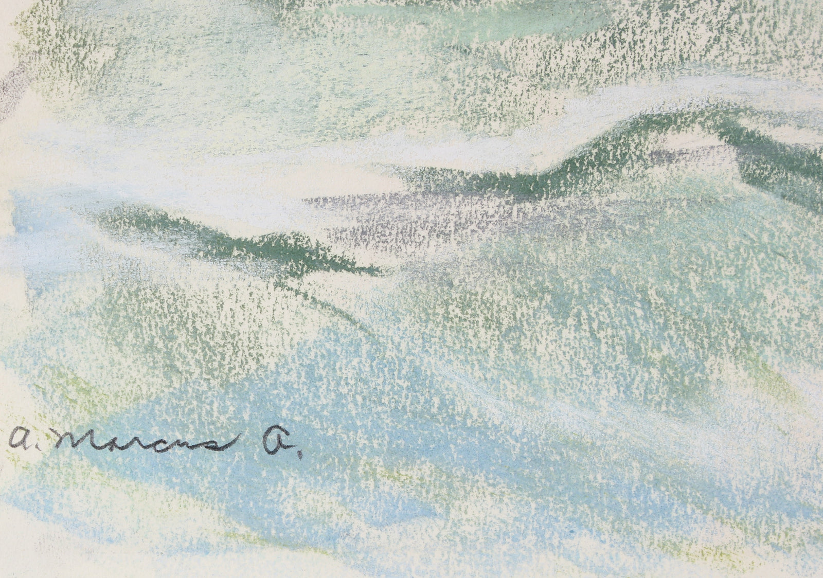 <i>Ocean with Birds</i> <br>Mid Century Pastel <br><br>#55041