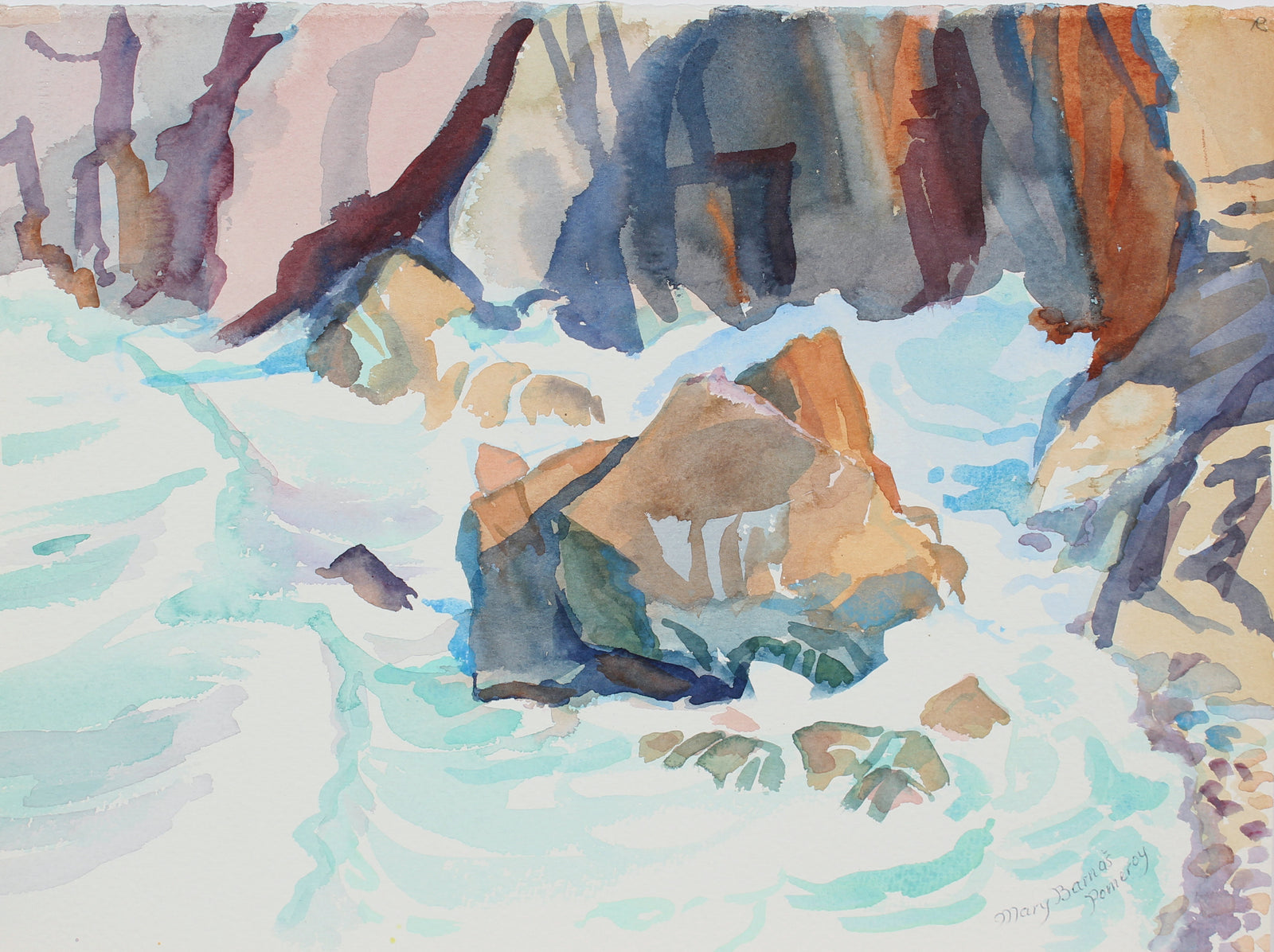 <i>Base of Sea Cliff</i> <br> January 1988 Watercolor <br><br>A3648