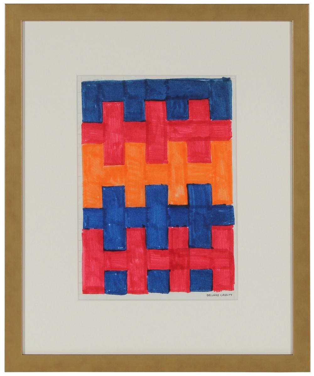 Geometric Abstract in Marker<br>Mid Century<br><br>#24652B