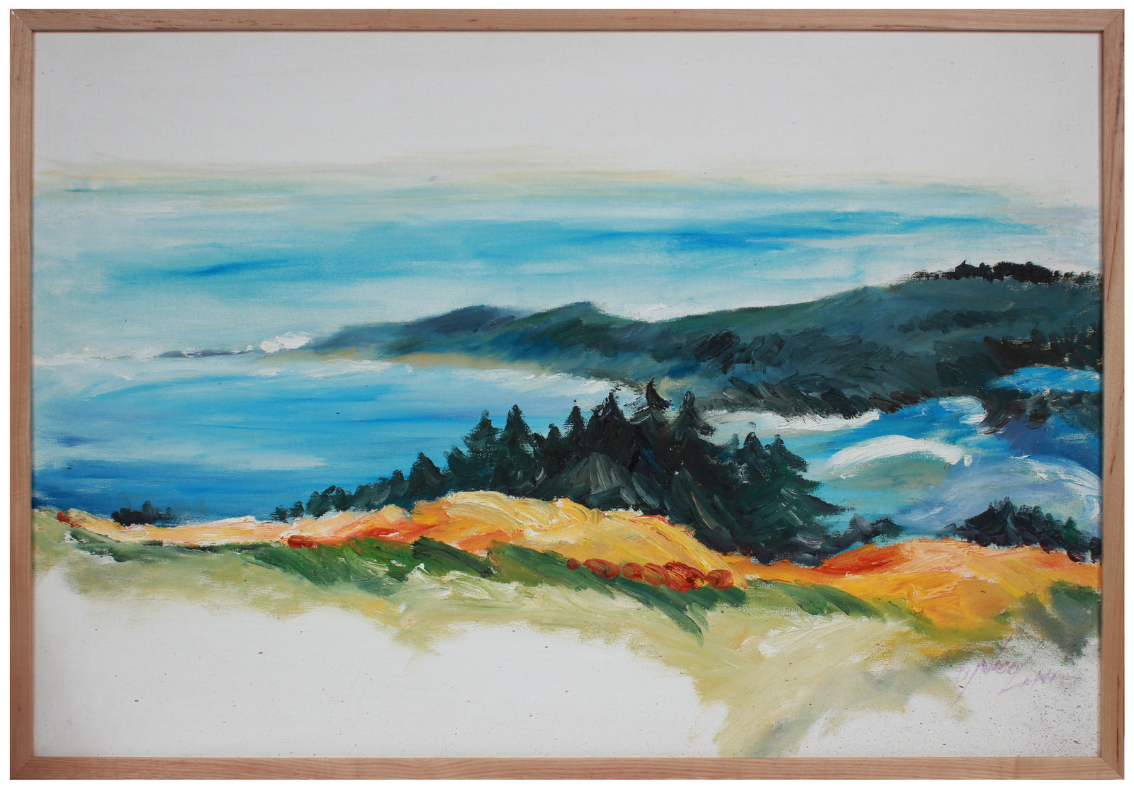 Serene Coastline & Sky <br>2002 Oil <br><br>#B0009