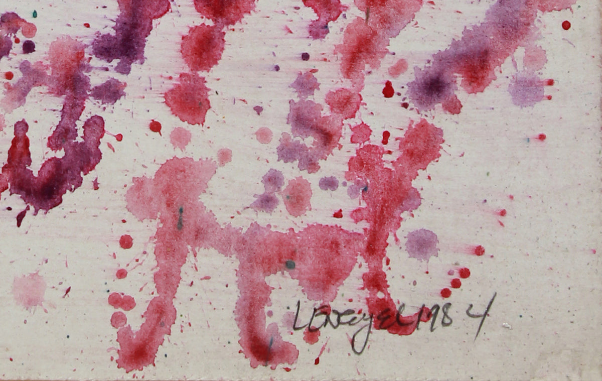 Pink & Purple Spots & Specks <br>1984 Watercolor <br><br>#B0064
