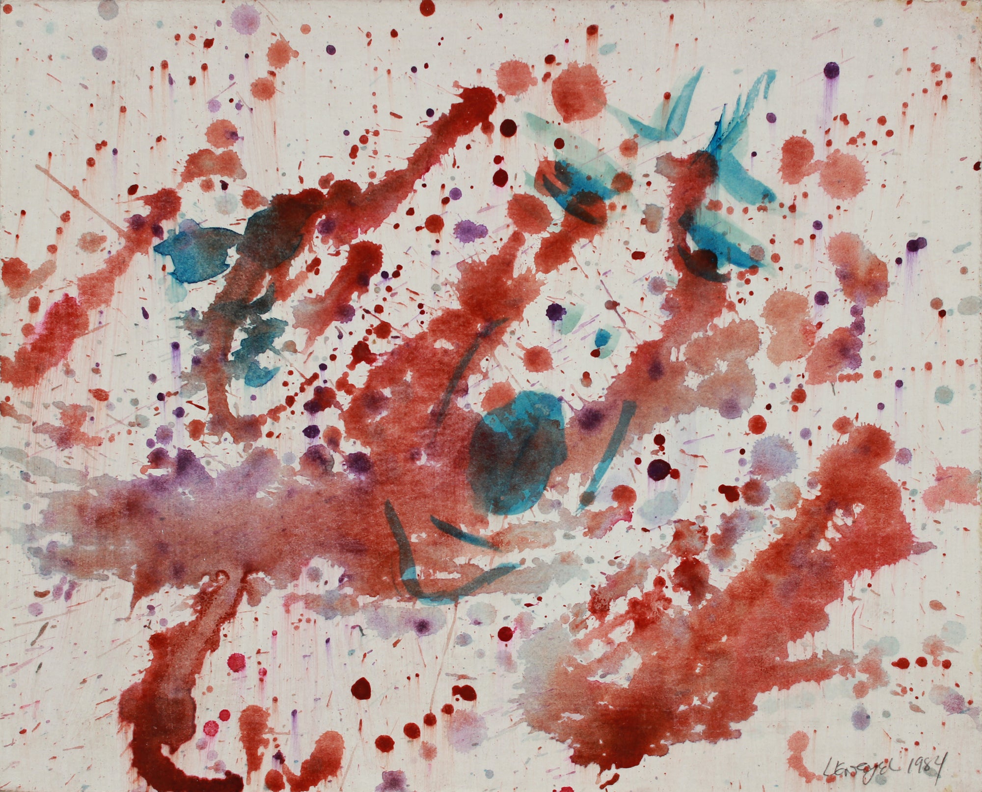 Hectic Splash Painting <br>1984 Watercolor <br><br>#B0065