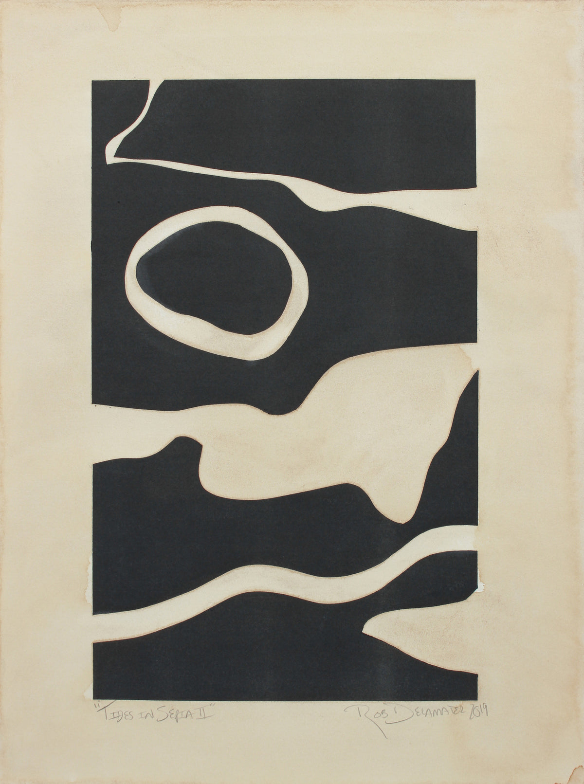 <i>Tides in Sepia II</i> <br>2019 Monotype & Coffee <br><br>#B0076