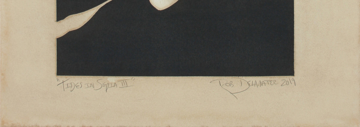 <i>Tides in Sepia III</i> <br>2019 Monotype & Coffee <br><br>#B0077