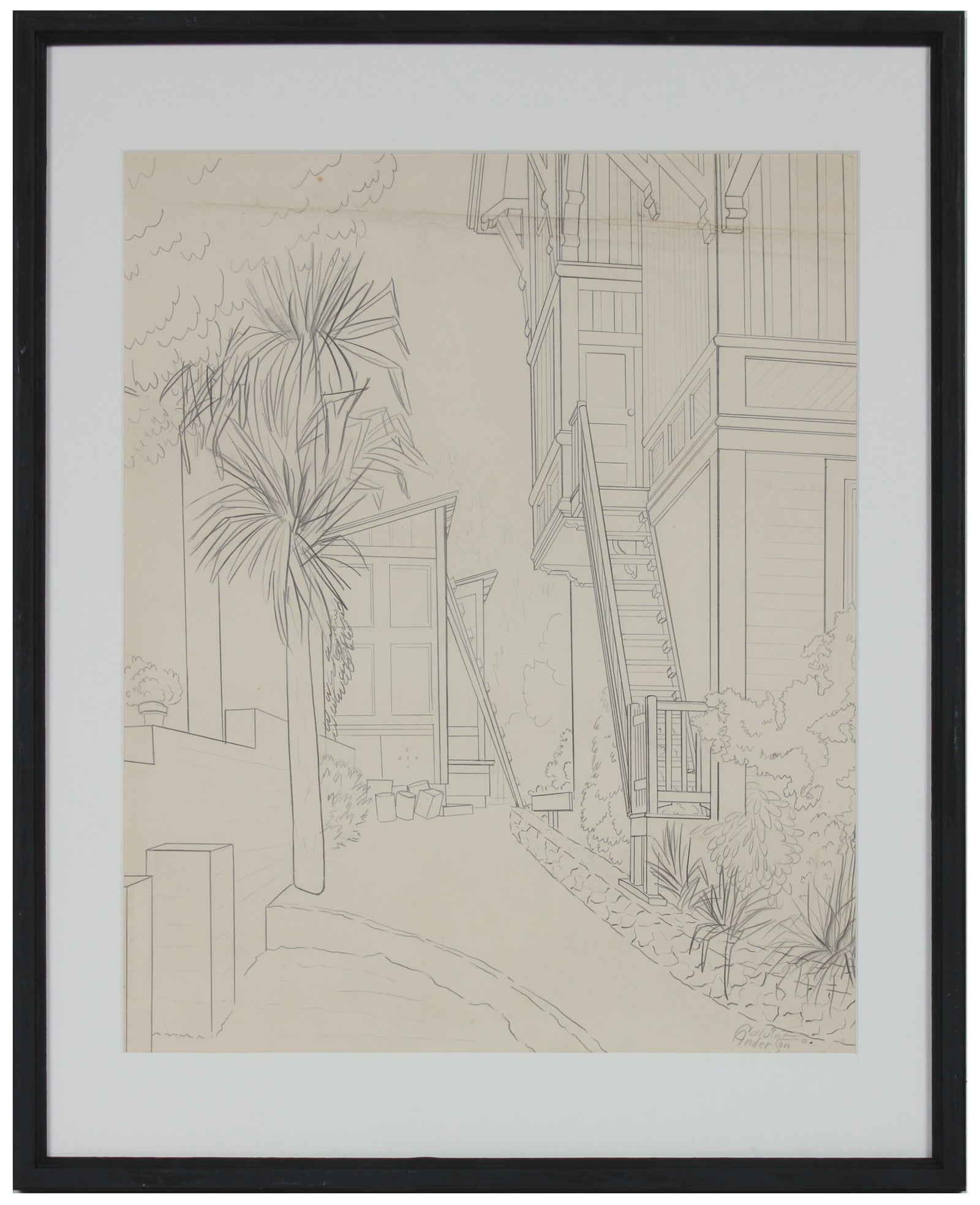 Architectural Apartment Sketch <br>Mid Century Graphite <br><br>#B0148