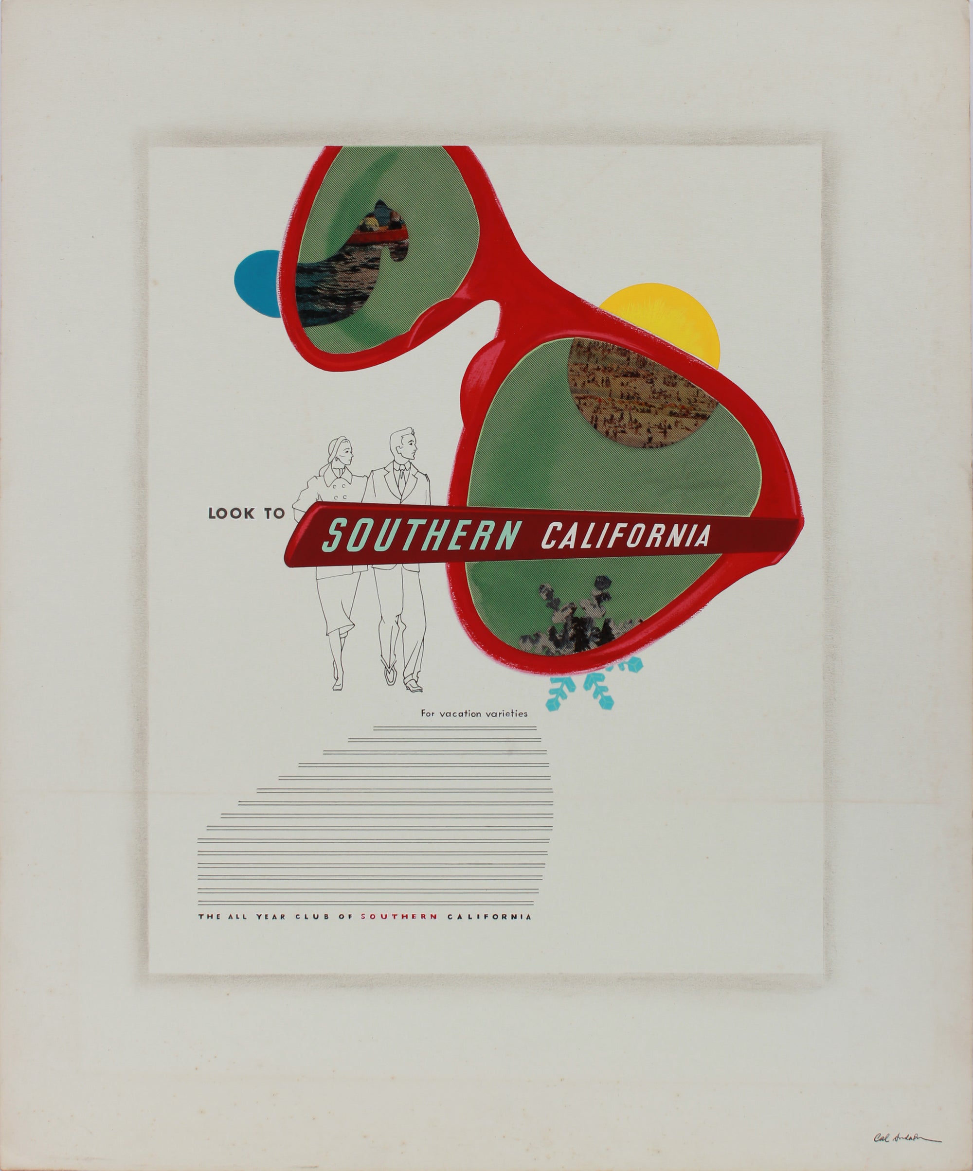 <i>Look to Southern California</i> <br>1950-60s Mixed Media and Collage <br><br>#B0164
