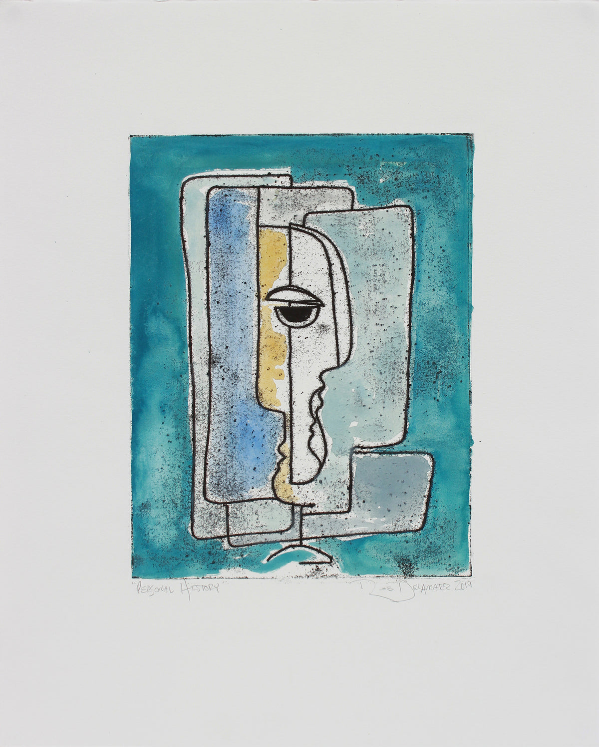 <i>Personal History</i> <br>2019 Monotype & Gouache <br><br>#B0240