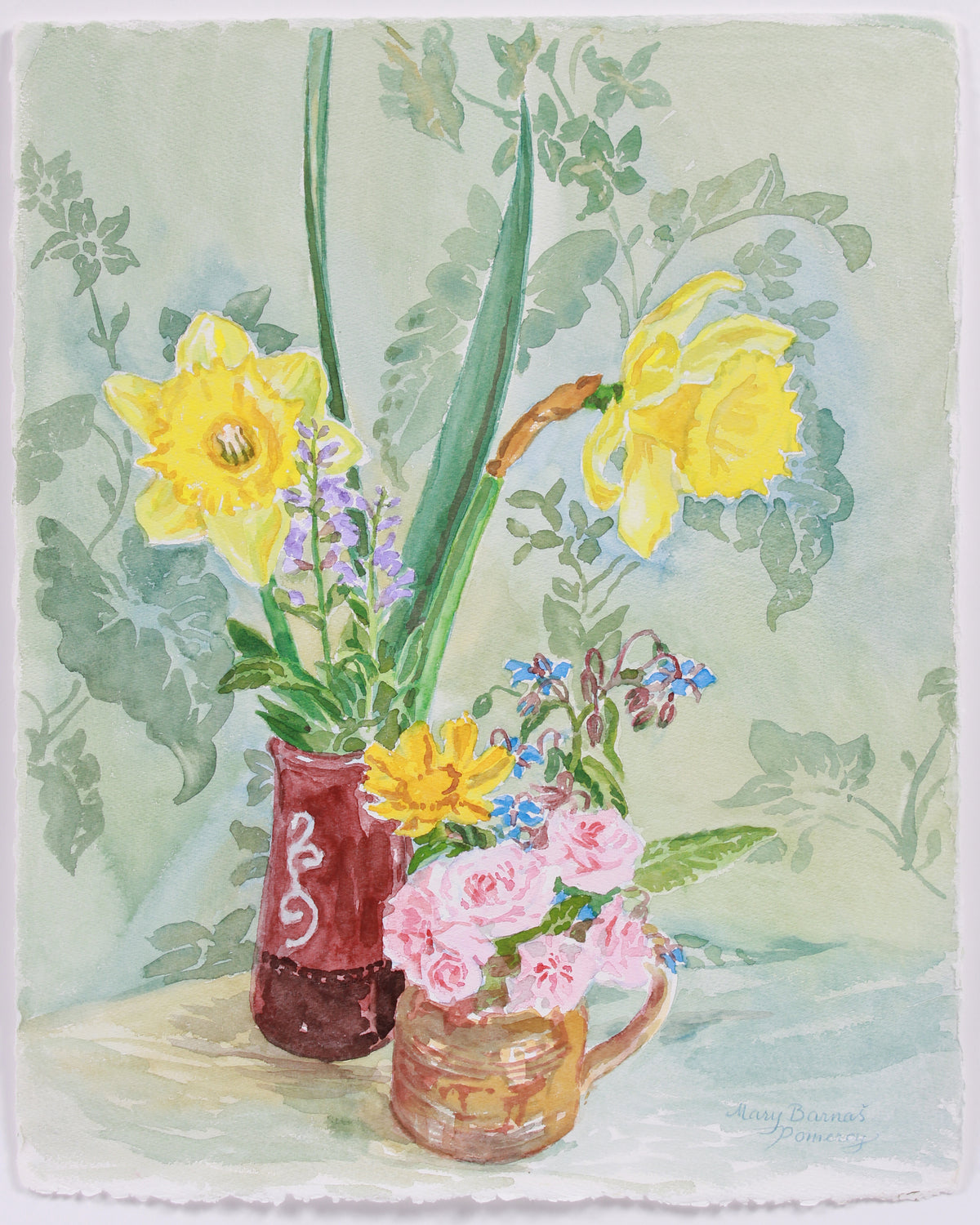 &lt;i&gt;Two April Bouquets&lt;/i&gt; &lt;br&gt;April 9 Watercolor &lt;br&gt;&lt;br&gt;#B0532