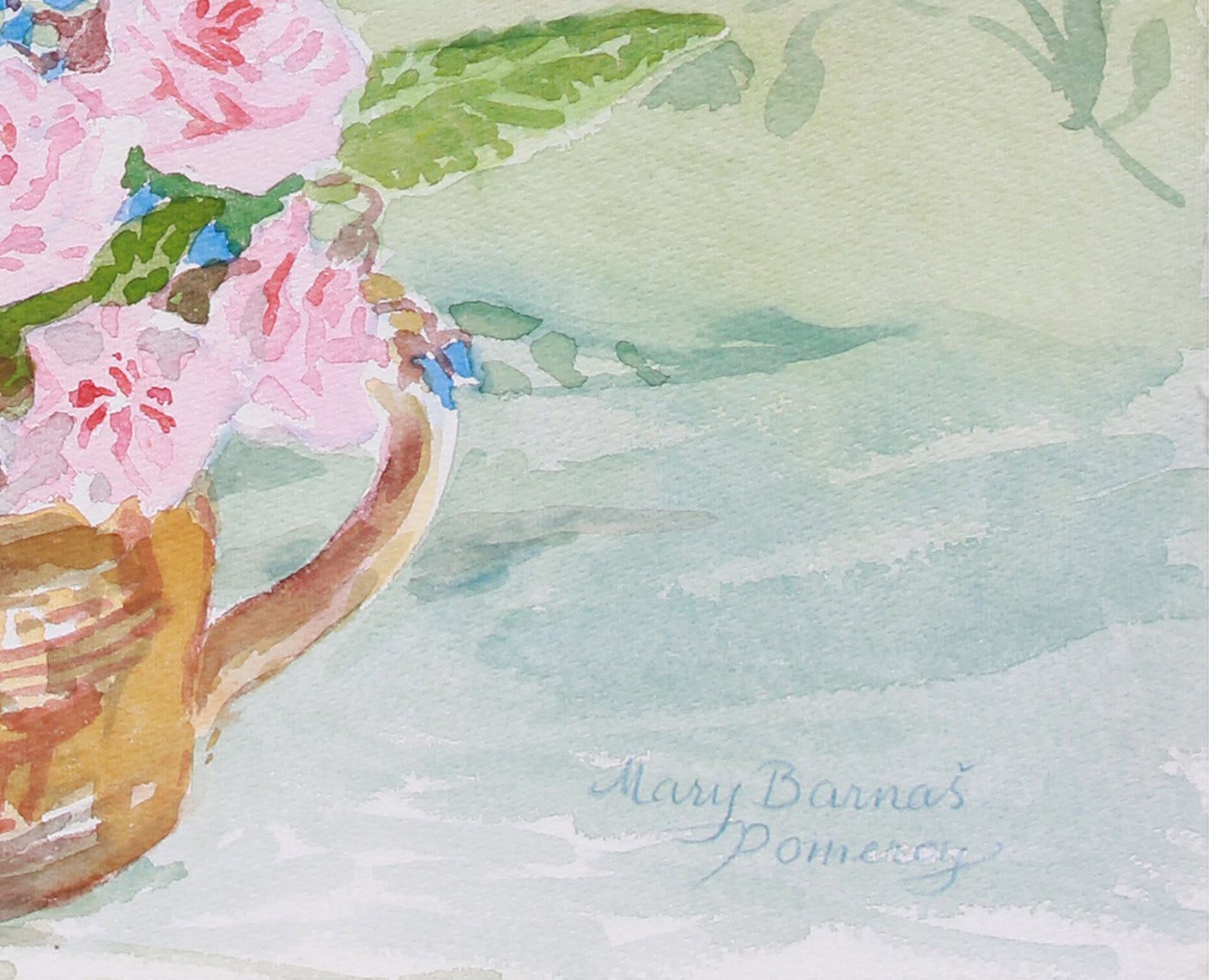 <i>Two April Bouquets</i> <br>April 9 Watercolor <br><br>#B0532