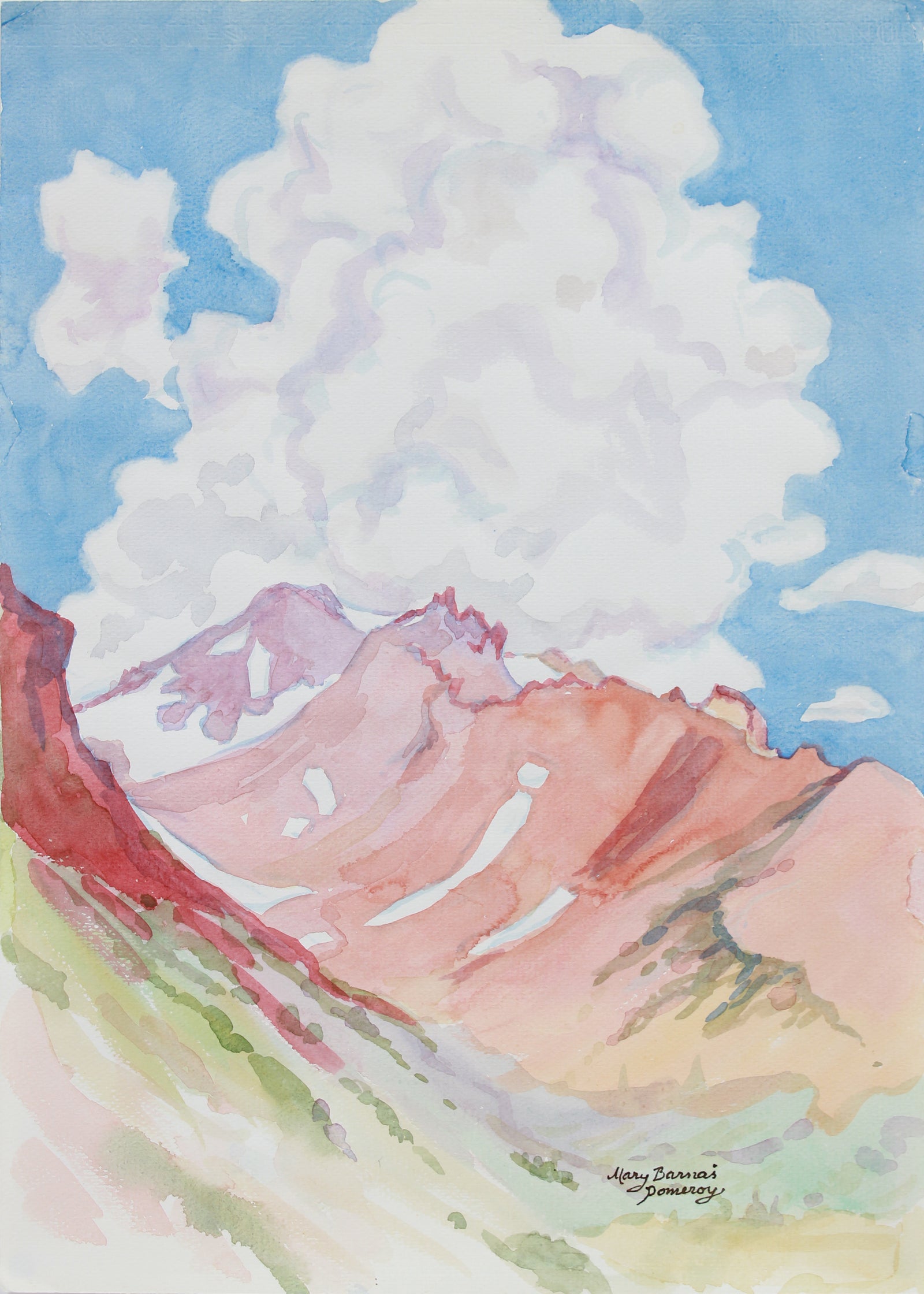 <i>Mount Shasta from above Panthen Meadows</i> <br> October 1999 Watercolor <br><br>B0536