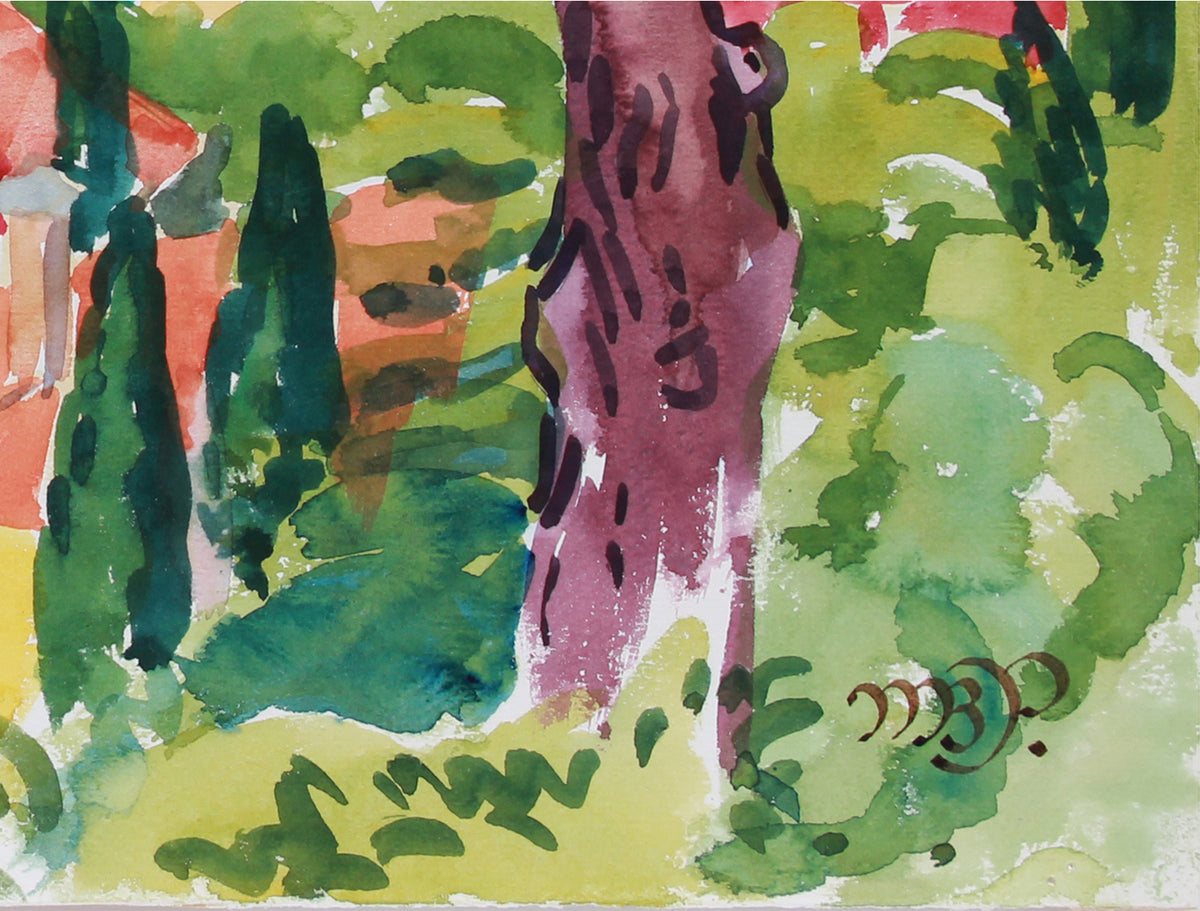 <i>St. Jean from Hillside</i> <br>June 14, 1965 Watercolor <br><br>#B0537