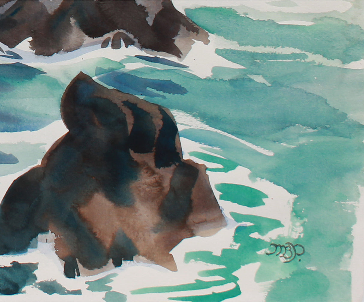 <i>Fog on the Coast</i> <br> 1978 Watercolor <br><br>#B0540
