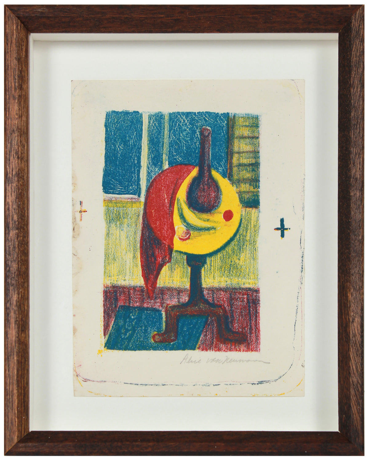 Cubist Abstraction with Dress-Stand &lt;br&gt;1950s Lithograph &lt;br&gt;&lt;br&gt;#B0573