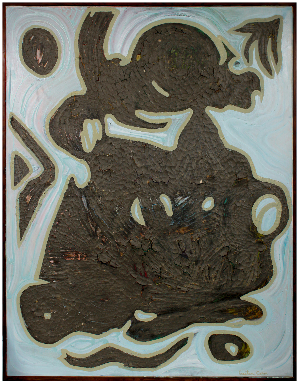 &lt;i&gt;Indigenous Icon - Abstraction&lt;/i&gt; &lt;br&gt;2019 Oil Painting &amp; Clay Collage &lt;br&gt;&lt;br&gt;#B0651