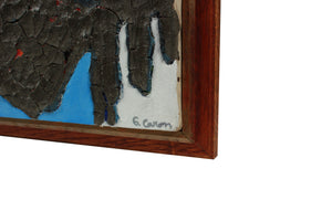 <i>Bleu comme le Ciel (Blue like the Sky) or When Blue Eyes Meet</i> <br>2020 Oil Painting & Clay Collage <br><br>#B0732