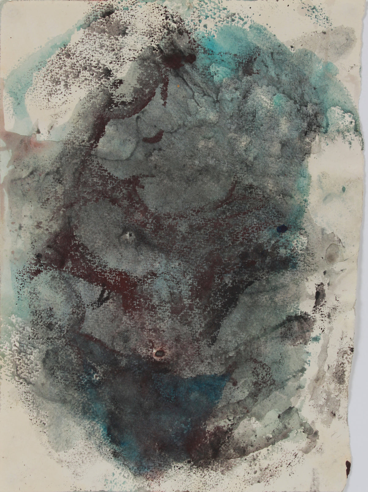 Moody Monochromatic Abstract <br>1940-60s Watercolor <br><br>#B0771