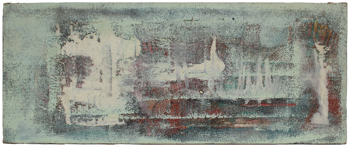 Narrow Deconstructed Abstract Scene &lt;br&gt;1950-60s Oil &amp; Sand &lt;br&gt;&lt;br&gt;#B0805