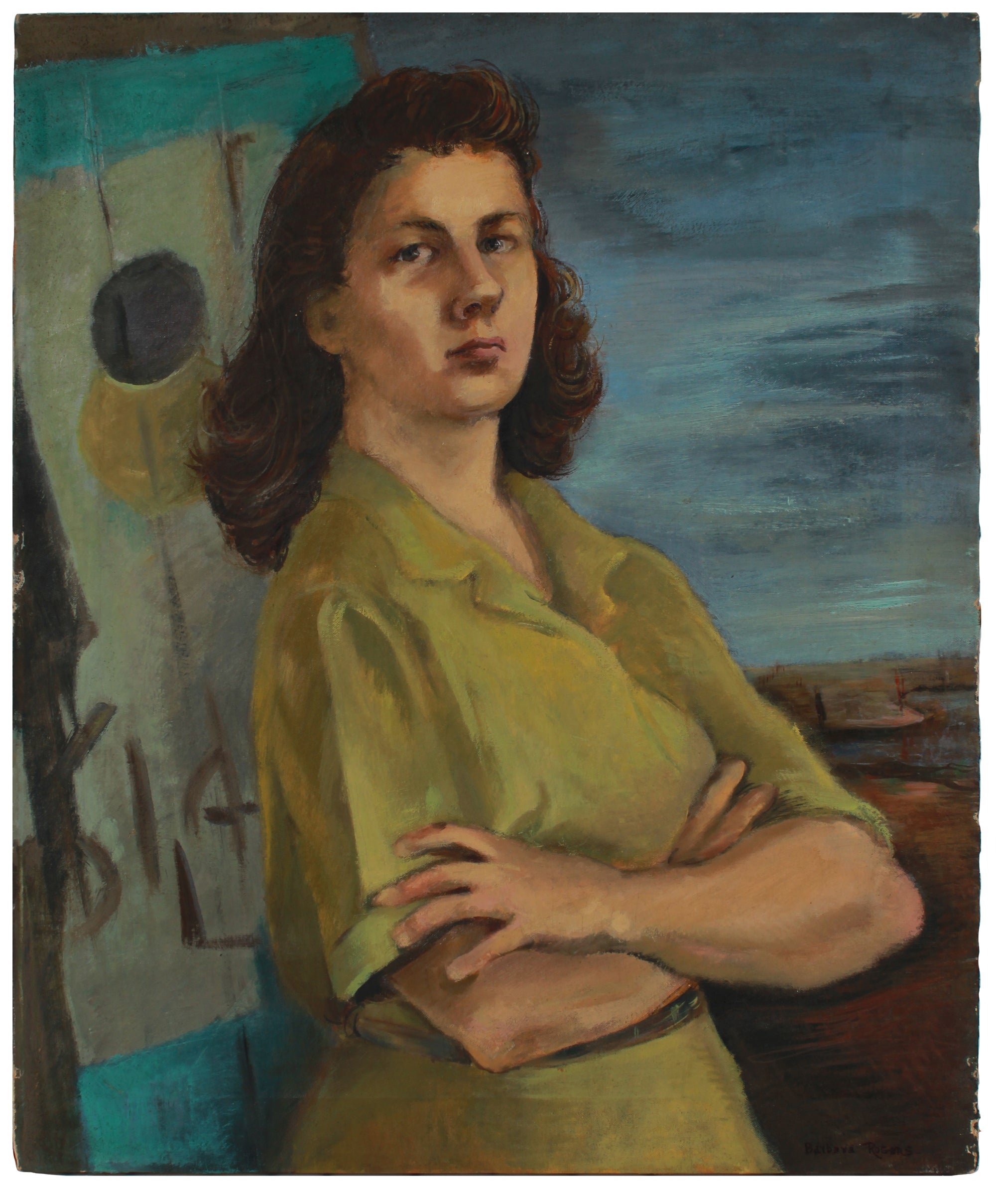 Intense Portrait of a Woman <br>1944-45 Oil <br><br>#B0806