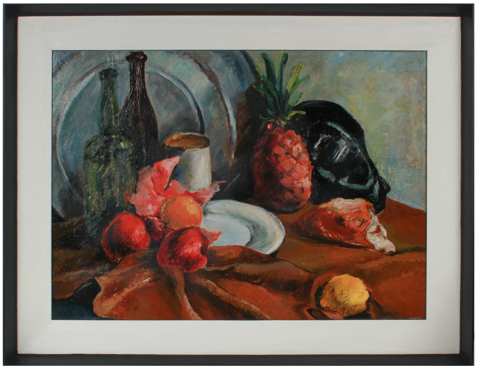 Modernist Fruit Still Life <br>1943-46 Oil <br><br>#B0837