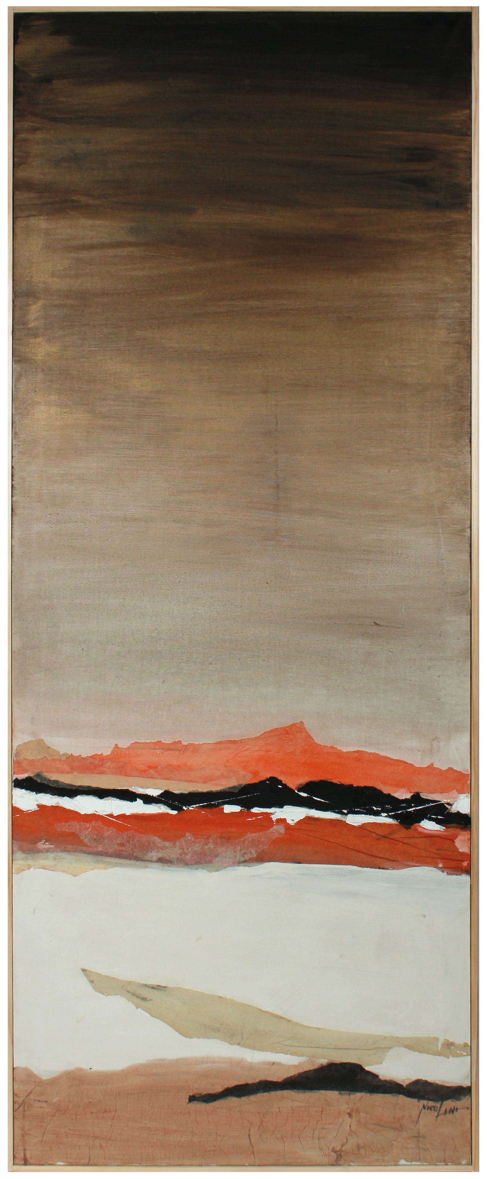 Tall Abstracted Landscape <br>20th Century Oil <br><br>#B0862