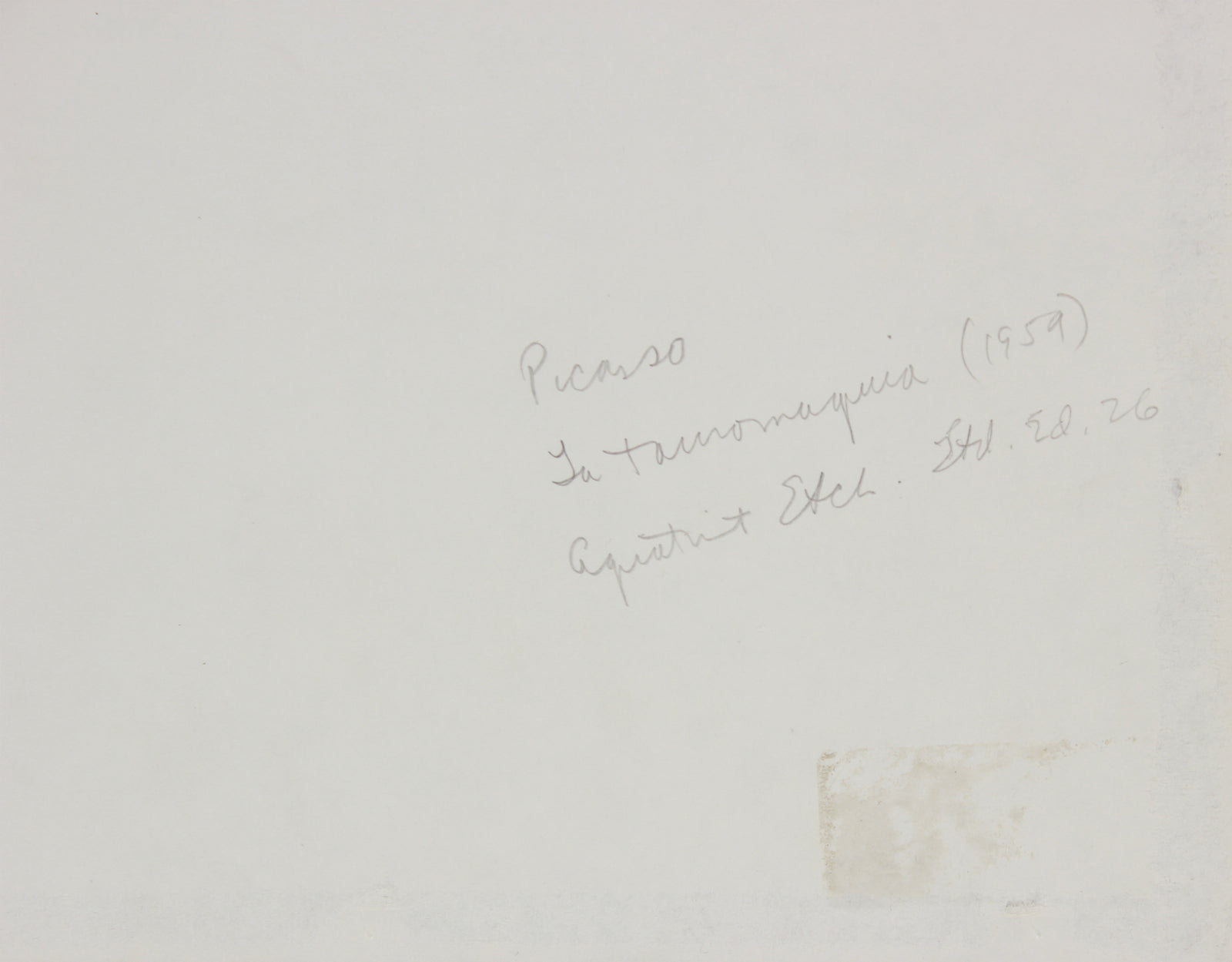 <i>The Picador</i> From <i>La Tauromaquia</i> <br>1959 Aquatint <br><br>#B1018